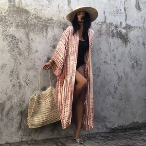 Boho summer lounge beach tunic coverup one size dress